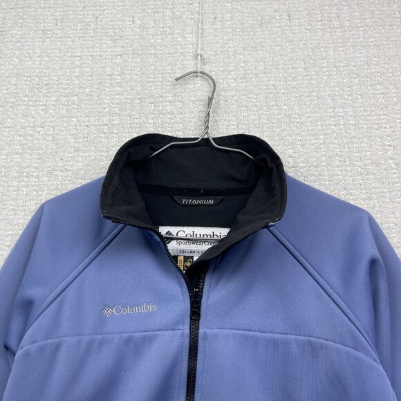 Y2K Columbia Titanium Interchange Soft Shell Tech Jacket Blue Wom Sz M Read - Picture 2 of 16